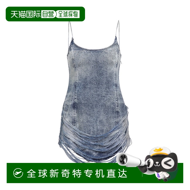 自营dieselDe Dra短款Fsg蓝色Lyocell迷你连衣裙-蓝色 【美国奥莱