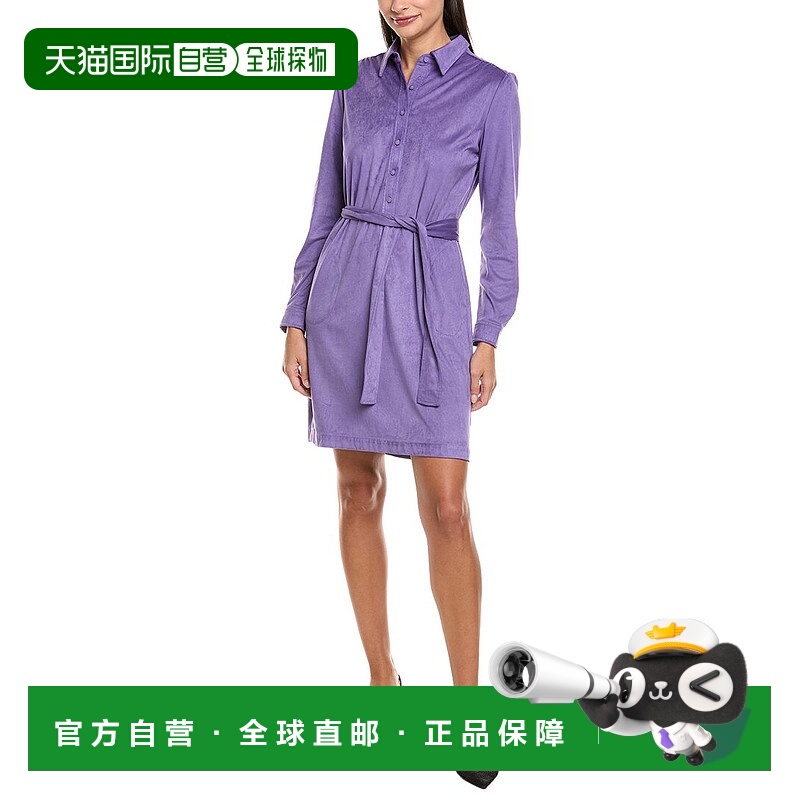 自营tyler boe Ziva Microsuede Shirtdress - purple 美国奥莱直