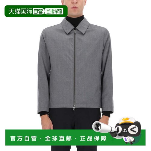 自营bossH-hanry-Wing修身新剪羊毛夹克-灰色 美国奥莱直发男装