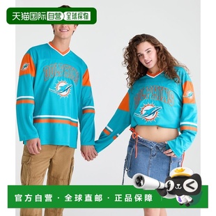 自营Aeropostale Long Sleeve Miami Dolphins V-Neck Top - teal