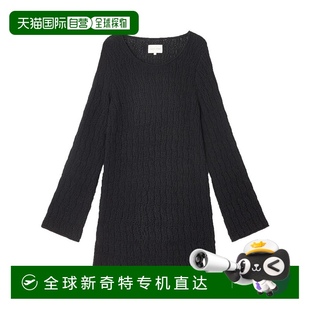 黑色 自营 宽松合身 loulou 美国奥莱直发 studio纹理针织连衣裙