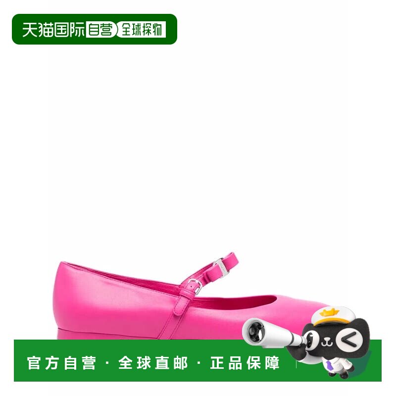 自营salvatore ferragamoFerragamo蝴蝶结细节皮革芭蕾舞鞋-粉红