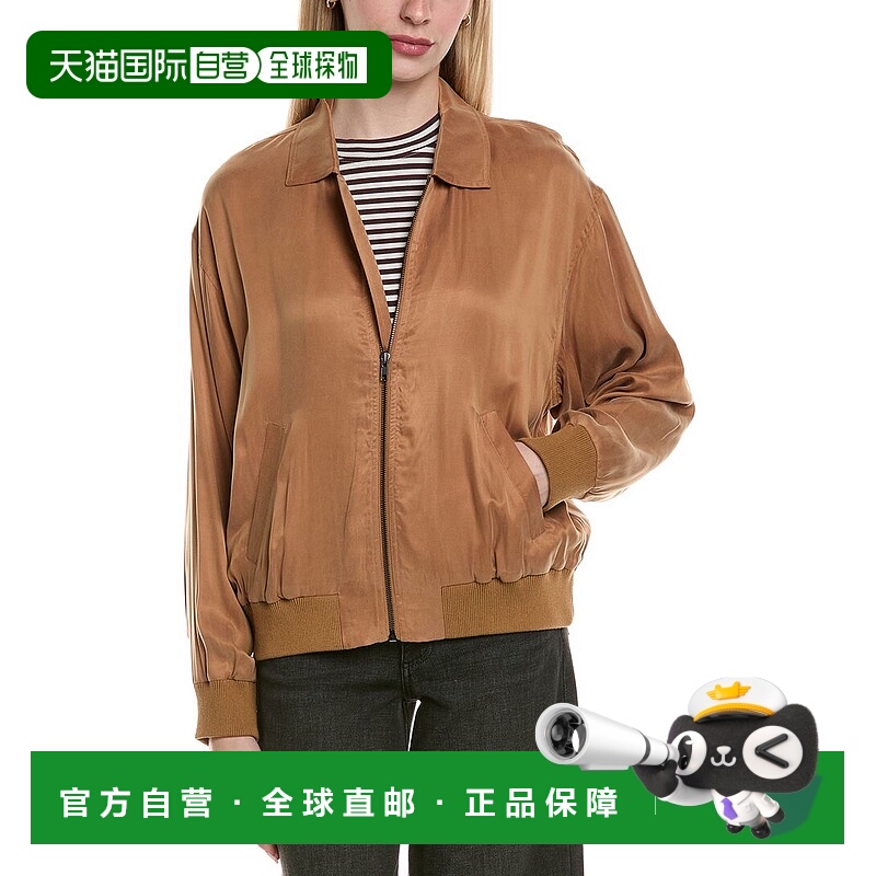 自营Chaser Silky Twill Johnny Zip-Up Jacket - brown 美国奥莱