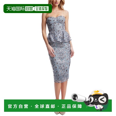 自营Dress The Population Amelia Sheath Dress - blue 美国奥莱