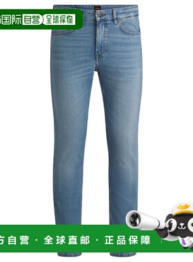 自营 boss特拉华修身牛仔裤，采用亮蓝色舒适弹力牛仔布制成 - 蓝