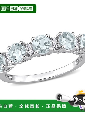 自营 925 纯银 Mimi & Max 1 3/8 克拉 TGW 海蓝宝石和白色托帕石