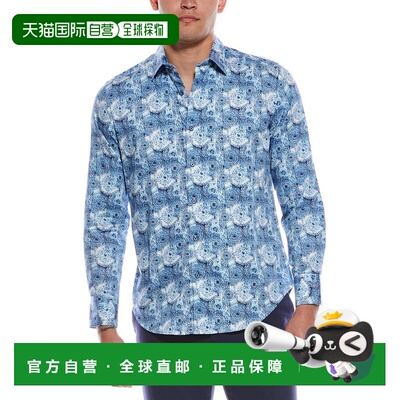 自营Robert Graham Ripon经典合身梭织衬衫-蓝色 美国奥莱直发