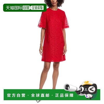 自营Lela Rose Rachel Tulip Lace Tunic Dress - red 美国奥莱直