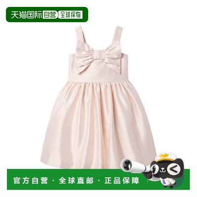 自营janie and jack珍妮和杰克缎面蝴蝶结礼服-粉红色 美国奥莱直