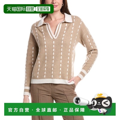 自营Elie Tahari Cashmere Polo Sweater - brown 美国奥莱直发