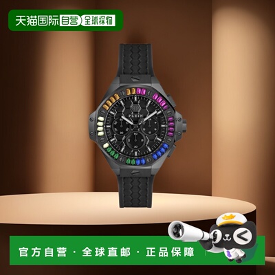自营 philipp pleinPlein Chrono Royal 硅胶手表 - 黑色/黑色/黑