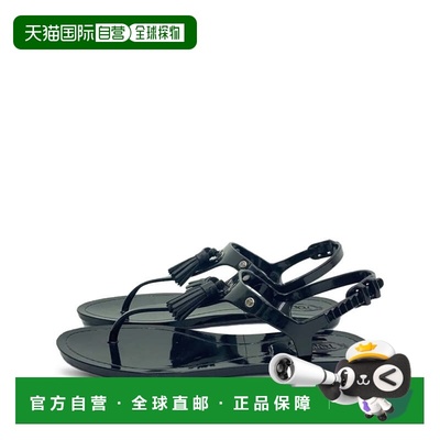 自营Tod's Tassel-Embellished Flat Sandals - black 美国奥莱直