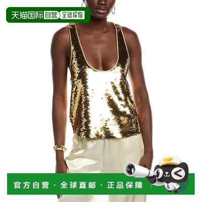 自营retrofeteRetrofête Mandy Sequin Top - gold 美国奥莱直发