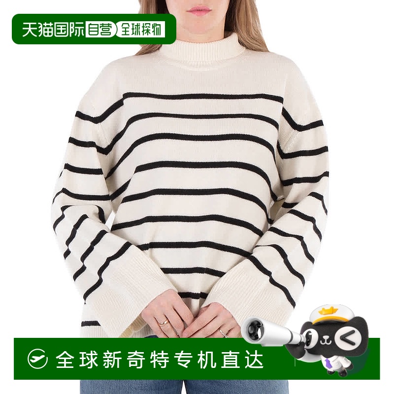 自营 Anine Bing女士白色Courtney高领毛衣-白色 美国奥莱直发