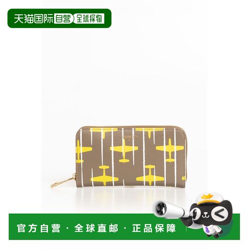 自营Trussardi Leather Women Women's Wallet - beige 美国奥莱