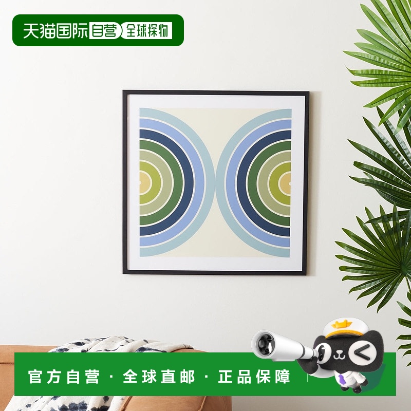自营 Safavieh 将您的记录放在裱框墙壁艺术上 - 蓝色/春绿色 美