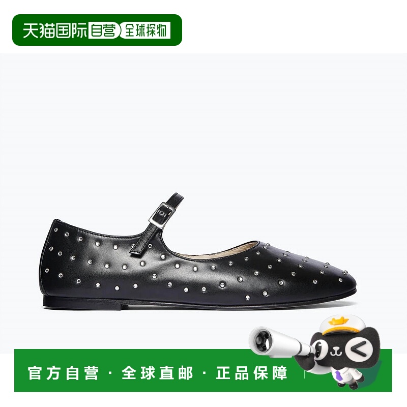 自营freda salvadorWomen's Aubrey Mary Jane Flat Shoes In Bla