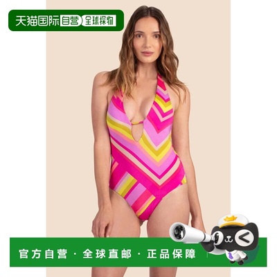 自营Women's Trina Turk Waltz Plunge Swimsuit Multicolor Cuto
