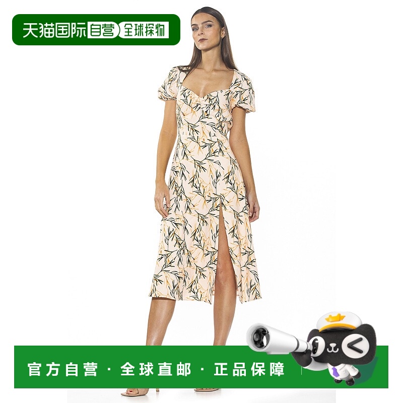 自营alexia admorGracie 中长连衣裙米色野花 美国奥莱直发