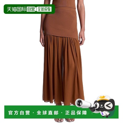 自营 A.L.C.海登丝绸镶边裙-棕色 美国奥莱直发