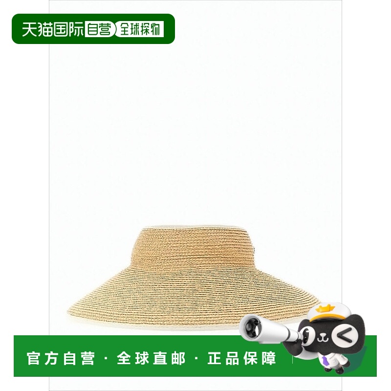 自营helen kaminski宽边拉菲亚遮阳帽,带蝴蝶结细节-白色 美国奥