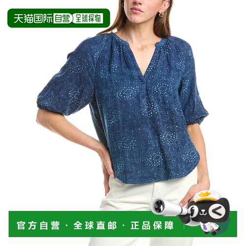 自营Faherty Seacliff Top - Blue 泡泡袖上衣美国直发奥莱