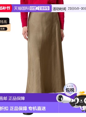 自营Lilla P Satin Bias Maxi Skirt - green 美国奥莱直发半身裙