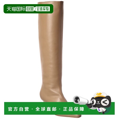 自营By FAR Stevie Kitten Leather Knee-High Boot - grey 美国