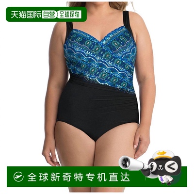 自营 miraclesuitRockin' Moroccan 加大码 Sanibel 蓝色钢圈连体