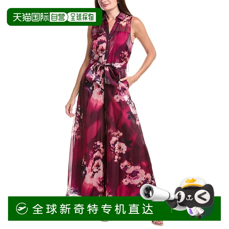 自营 Julia Jordan透明硬纱连体衣-紫色 美国奥莱直发