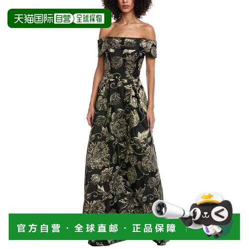 自营Rene Ruiz Off-The-Shoulder Jacquard Gown - black 美国奥
