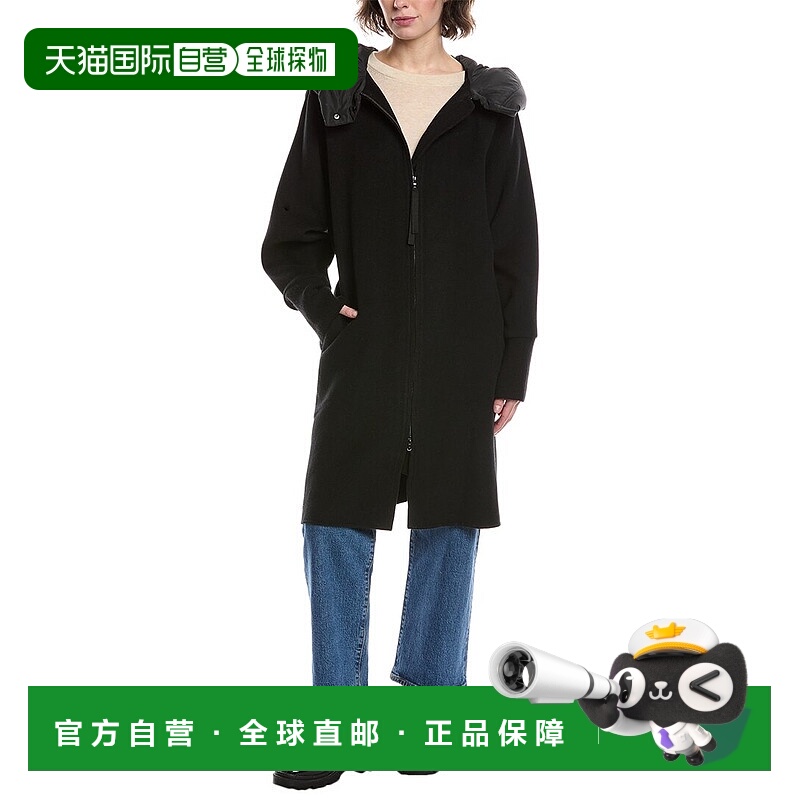 自营 Kobi Halperin赛琳娜羊毛大衣-黑色 美国奥莱直发长袖外套