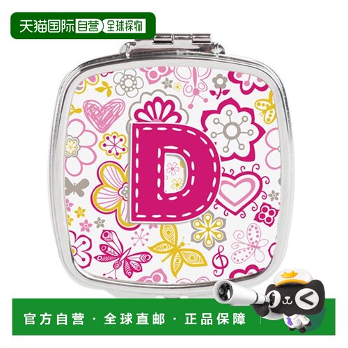 自营Carolines Treasures CJ2005-DSCM 字母 D 花蝴蝶粉色紧正品