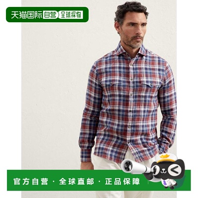 自营Brunello Cucinelli Linen Pattern Men's Shirt - bicolor