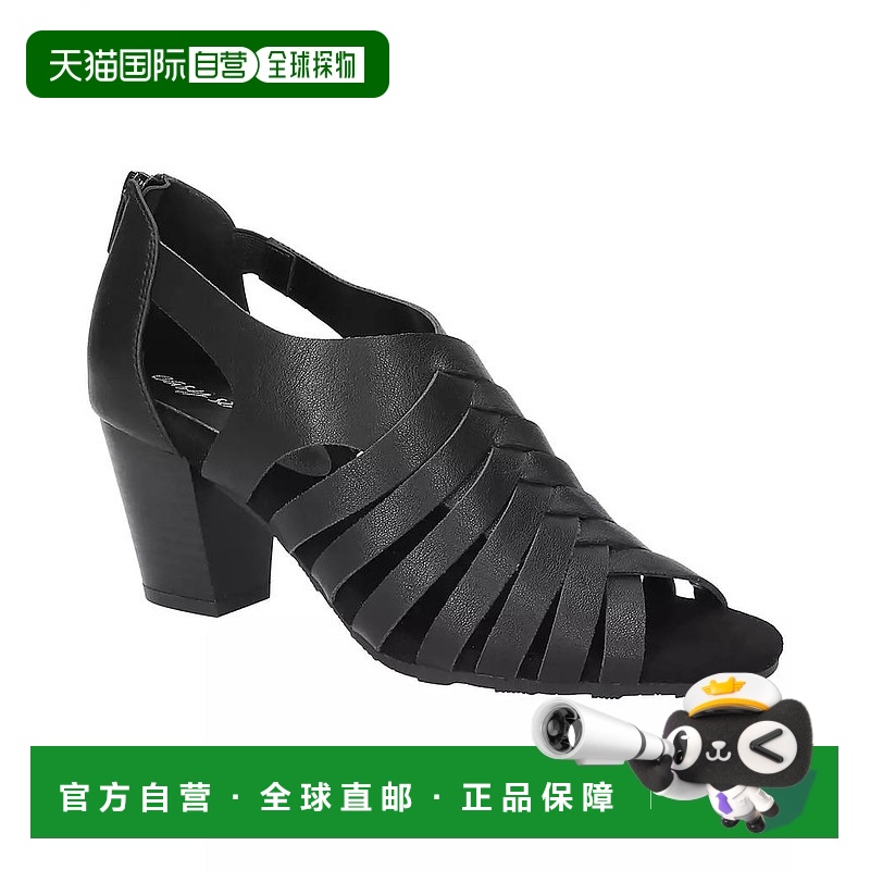 1小时内可退 【美国直邮】easy street 女士 凉鞋高跟粗跟人字正