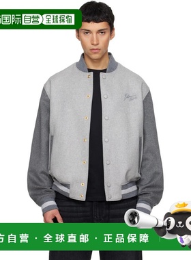 香港直邮潮奢 Balmain 巴尔曼 男士 灰色棒球夹克 GH1TFA73MI13