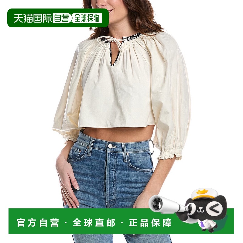 自营 redoneRE/DONE Victorian Cut Off Blouse - white 美国奥莱