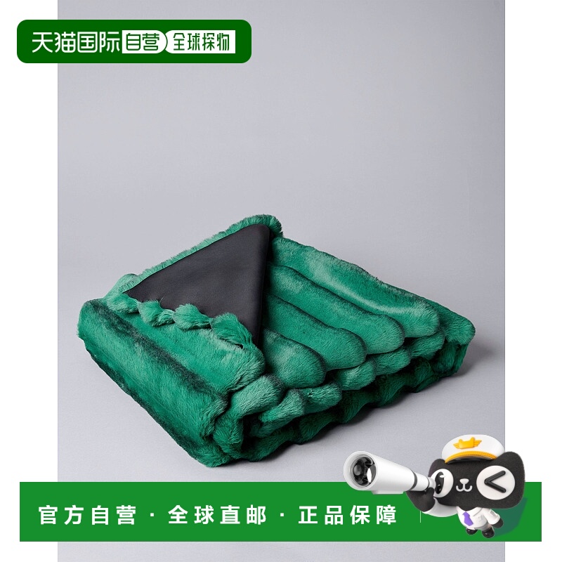 自营adrienne landauChinchilla Faux Fur Throw - jade 美国奥莱