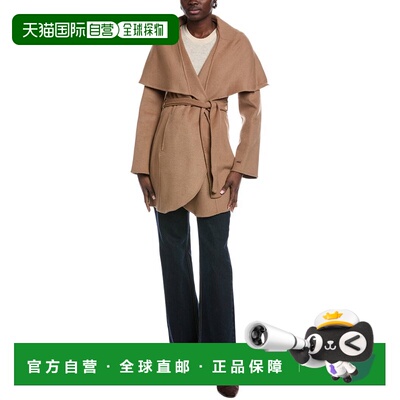 自营Tahari Marilyn Wool-Blend Coat - brown 美国奥莱直发