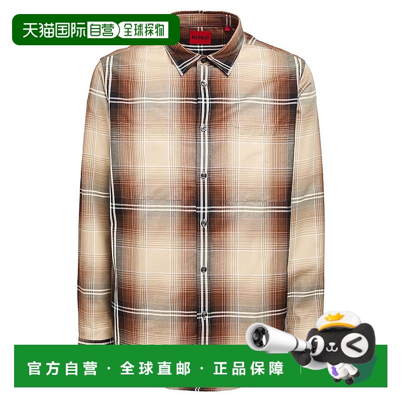 1h可退 【美国直邮】HUGO Checked shirt 男装常规版型衬衫 100