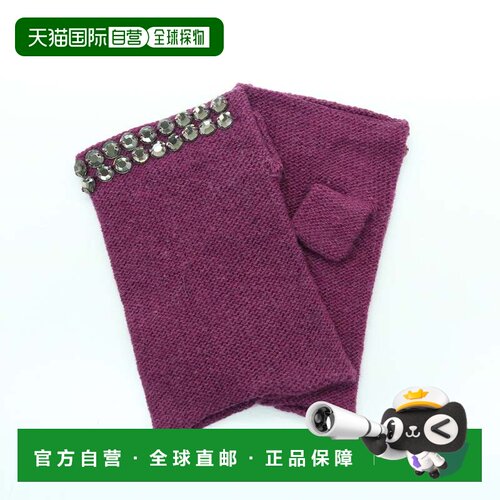 自营 portolano 带石头的无指羊绒 - damson 美国奥莱直发手套