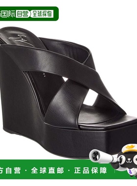 自营Giuseppe Zanotti Zanilla 90 Leather Wedge Sandal - black