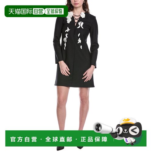 自营Oscar de la Renta Wool-Blend Shift Dress - black 美国奥