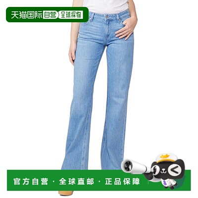 自营PAIGE Sabine激进低腰阔腿牛仔裤-蓝色 美国奥莱直发阔腿裤