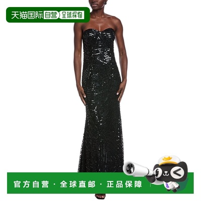 自营Aidan Mattox Embellished Gown - black 美国奥莱直发