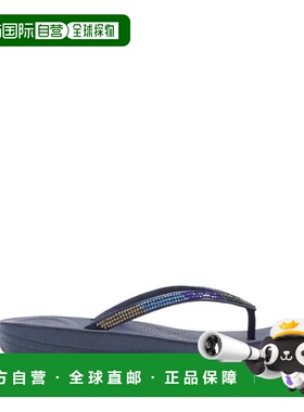 自营 FitFlop Ikushion DG5-399人字拖凉鞋女式午夜海军蓝亮蓝色