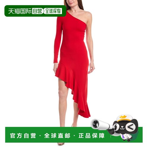 自营susana monaco One Arm Ruffle Dress - red 美国奥莱直发