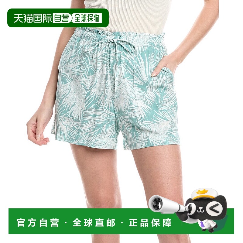 自营Nicole Miller亚麻混纺短款-白色 美国奥莱直发新款短裤