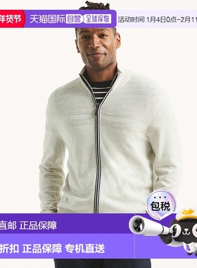 自营Nautica男式Navtech立领全拉链毛衣-Nautica石灰色 美国奥莱