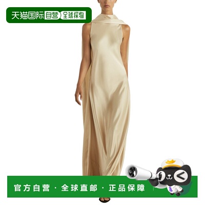 自营Reiss Fae Satin Cape Maxi Dress - champagne 美国奥莱直发